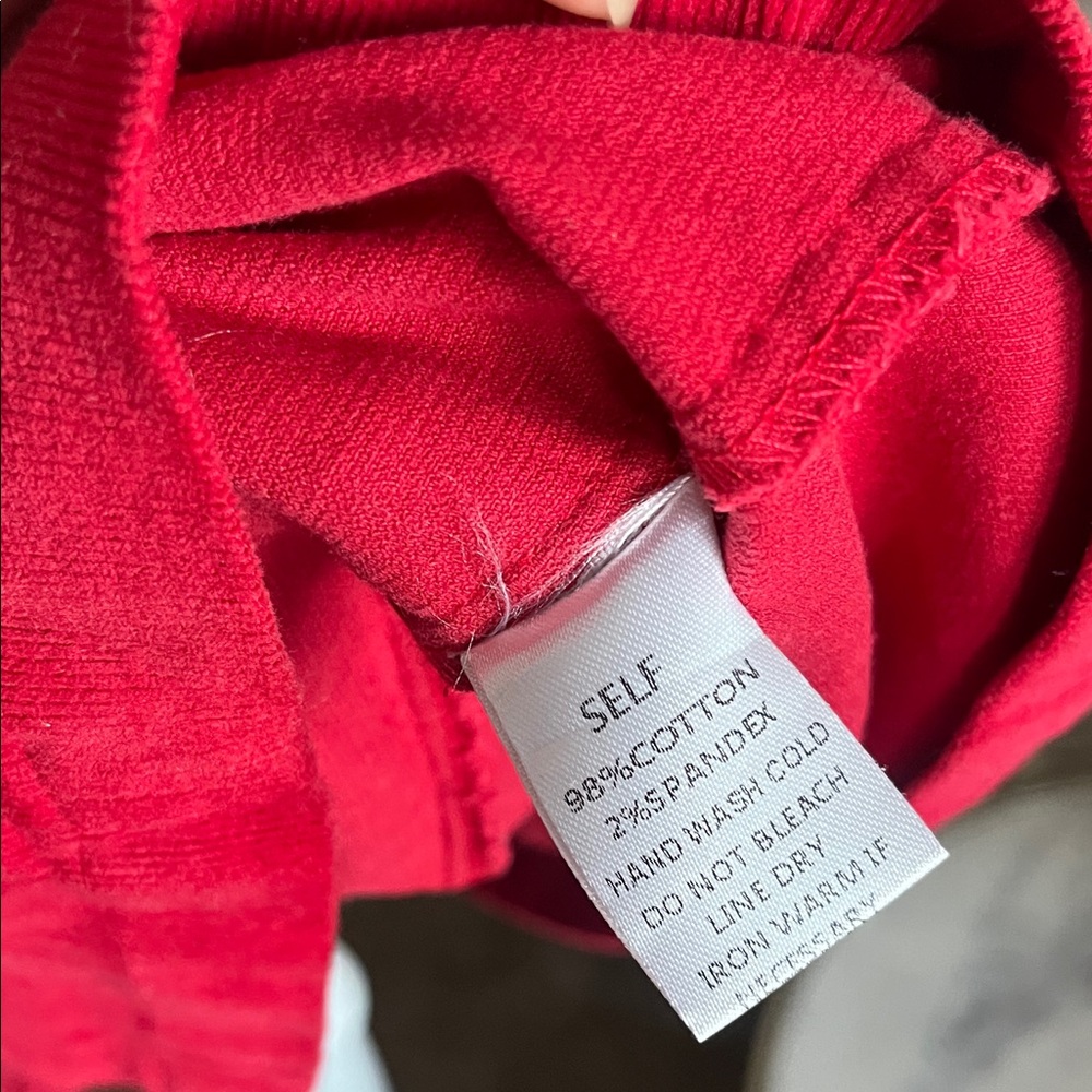 100% Cotton Corduroy Button Up Dress in Red - Picture 8 of 12